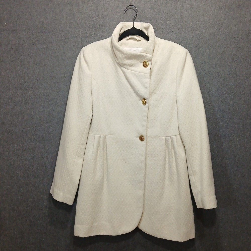 Jessica Simpson M wool blend car coat pea coat pockets lined chic coquette